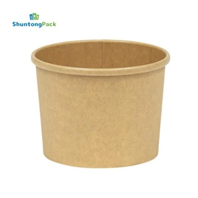 Brown Kraft Daim Ntawv Soup Cup